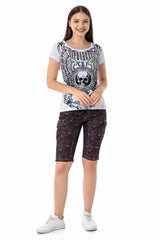 WK180 Damen Capri Shorts mit trendigem Allover-Muster