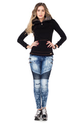 WL188 Felpa donna con collo alto