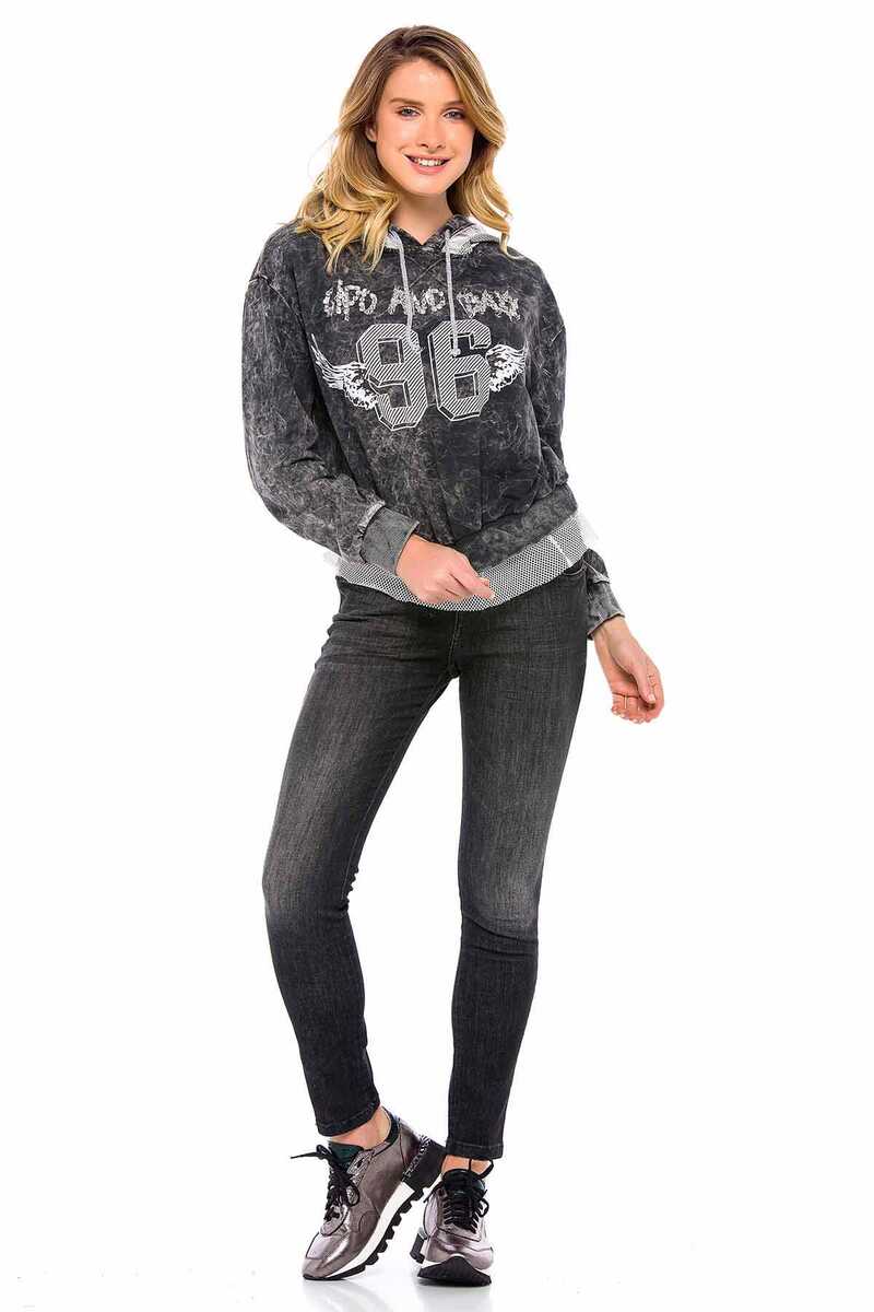 WL207 vrouwen sweatshirt met capuchon in een sportieve college -look