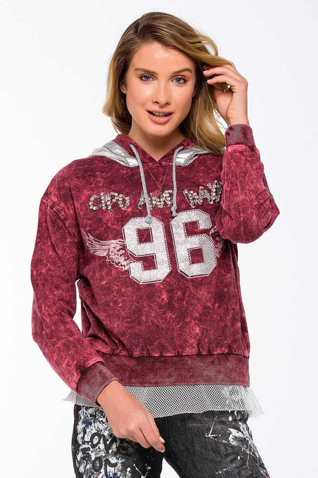 WL207 vrouwen sweatshirt met capuchon in een sportieve college -look