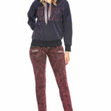 WL246 Sweat à capuche pour femme, imprimé de texte