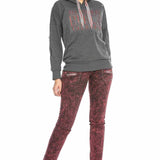 WL246 Sweat à capuche pour femme, imprimé de texte
