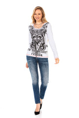 WL285 Maglia da donna con grande stampa