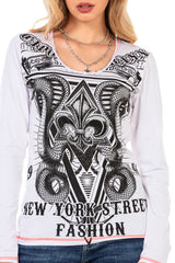 WL285 Maglia da donna con grande stampa