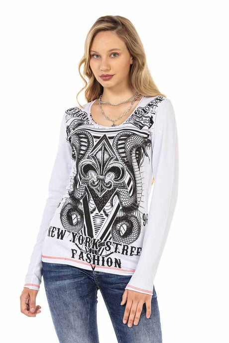 WL285 Women Long -sleeved shirt with a large front print