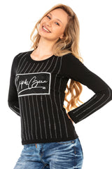 WL289 women long -sleeved shirt with a fashionable front print