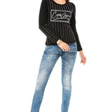 WL289 Femmes Long-Sleeved Shirt avec une impression avant à la mode
