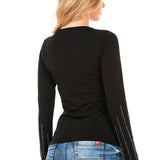 WL289 Femmes Long-Sleeved Shirt avec une impression avant à la mode