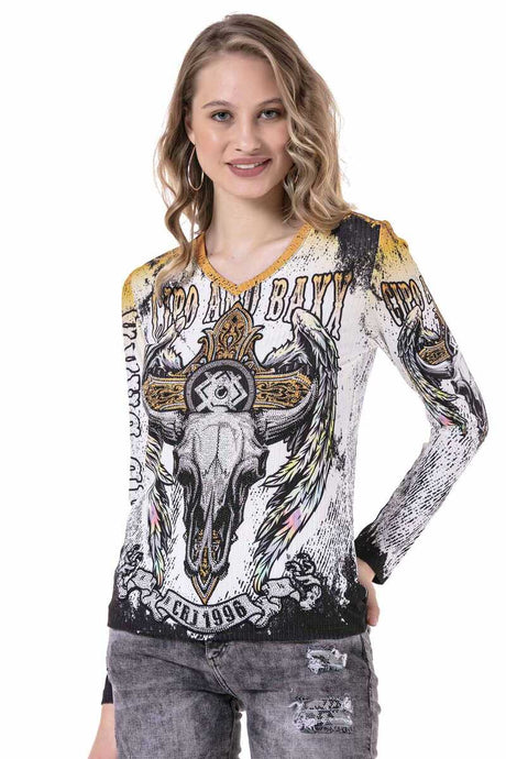 WL292 Women Long-sleeved shirt with cool front and back print