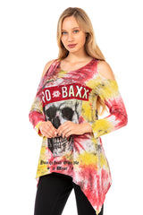 WL294 Dames met lange sleeved shirt in helder ontwerp