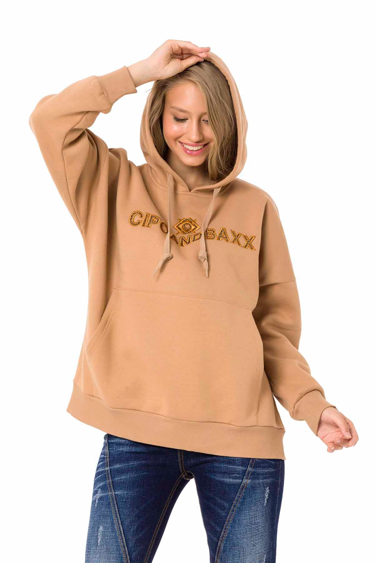 WL334 women hooded sweatshirt with a trendy brand embroidery