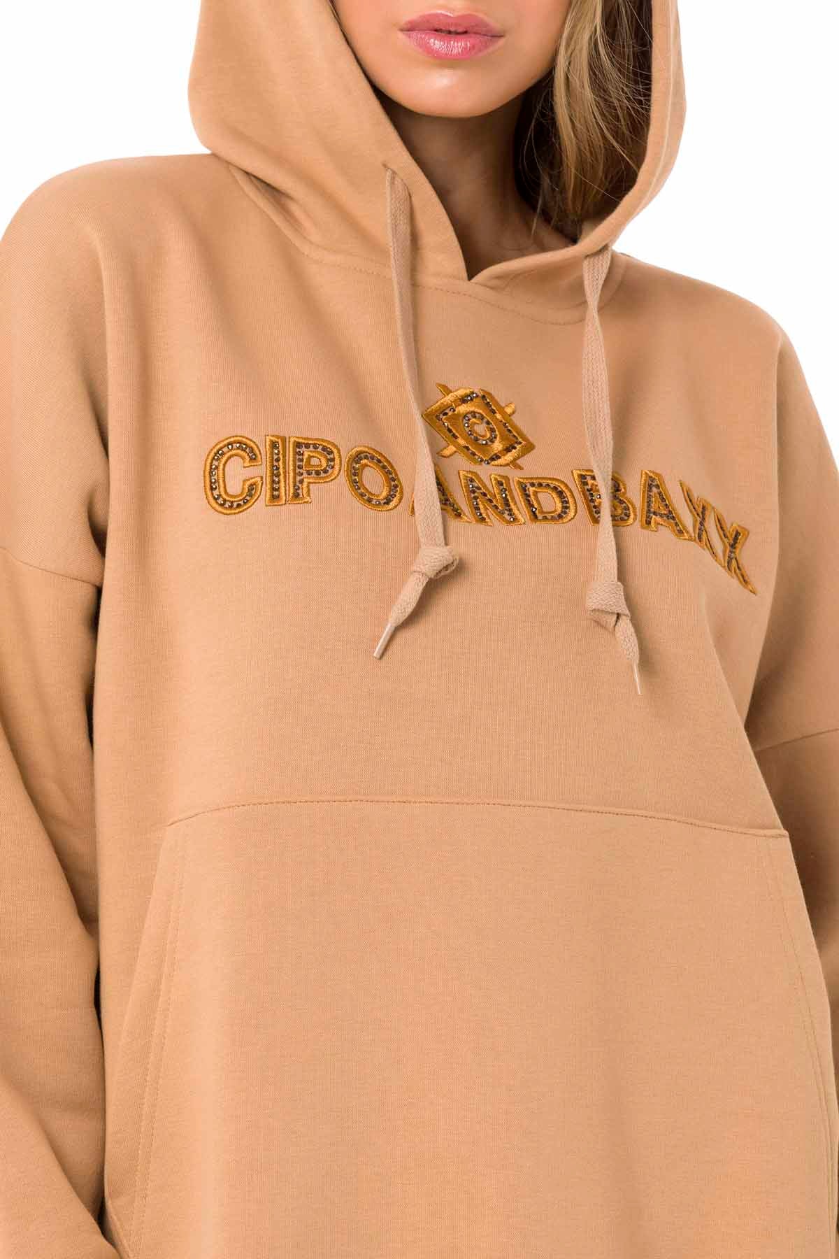 WL334 women hooded sweatshirt with a trendy brand embroidery