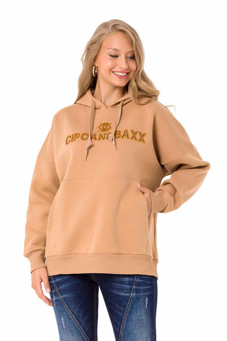 Sweat à capuche WL334 Femmes avec une broderie de marque à la mode