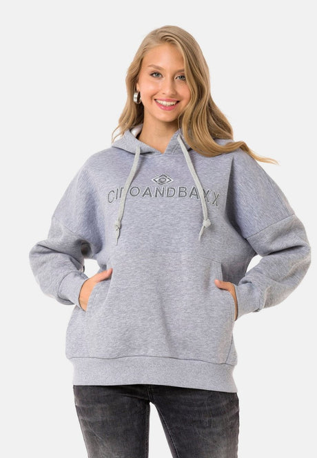 WL334 dames sweatshirt met capuchon met een trendy merk borduurwerk