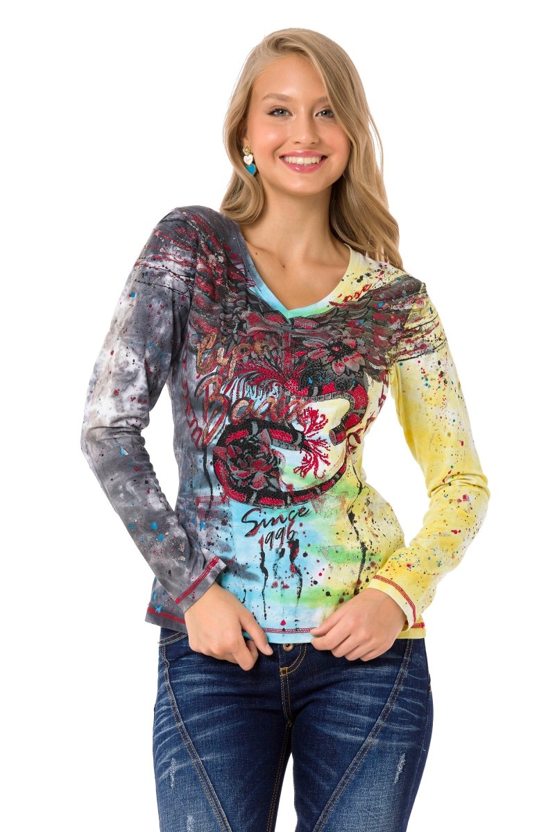 WL339 Camisa de manga larga WL339 con estampado de marca genial