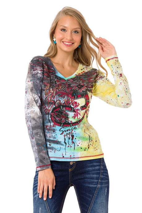 WL339 Femmes Long-Sleeved Shirt with Cool Brand Print