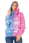 WL341 Damen Kapuzensweatshirt im zweifarbigen Batik-Look