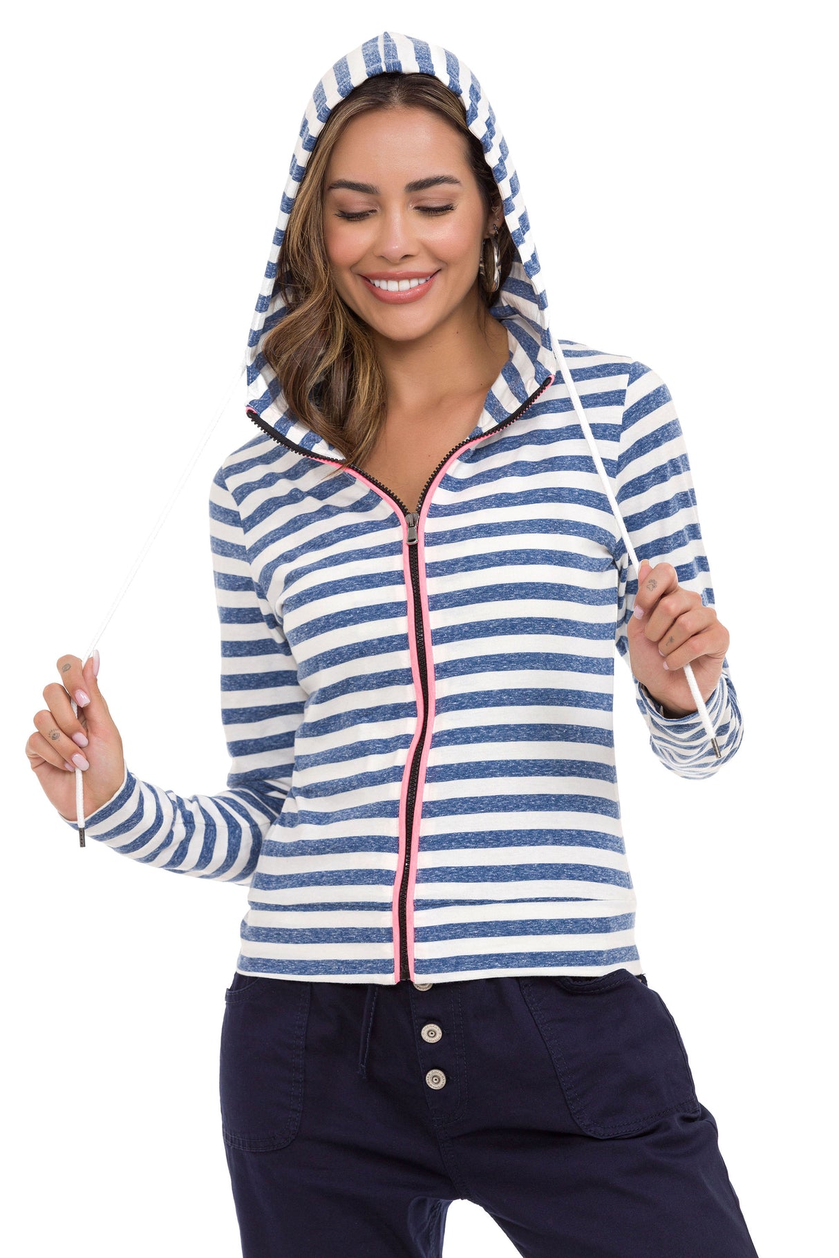 WL354 Sudadera a Rayas para Mujer