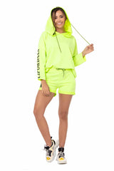 WLK176 ZWART NEONGGROEN DAMES JOGGINGSPAK