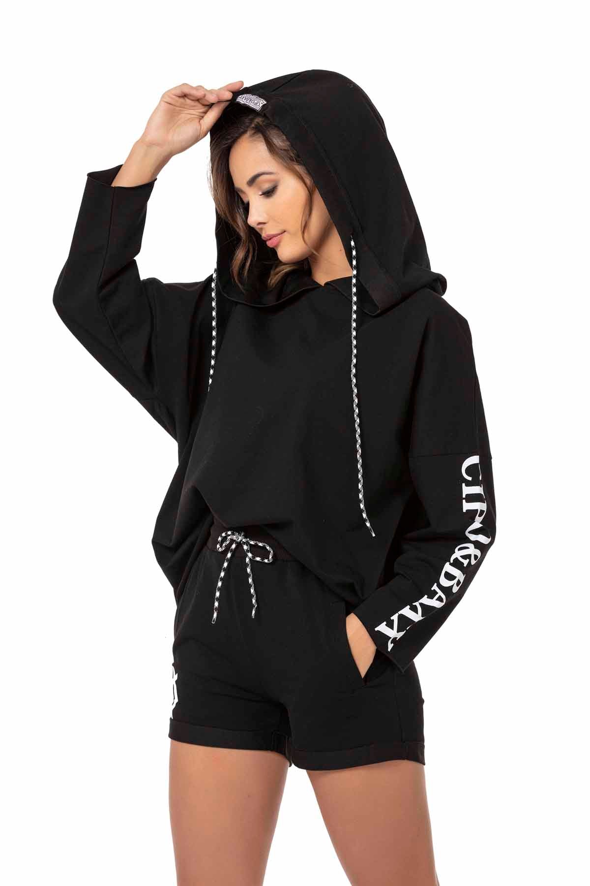 WLK176 ZWART NEONGGROEN DAMES JOGGINGSPAK