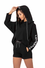 WLK176 ZWART NEONGGROEN DAMES JOGGINGSPAK