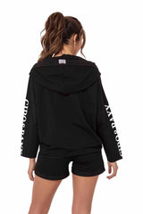 WLK176 ZWART NEONGGROEN DAMES JOGGINGSPAK