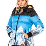 WM119 Women's winter jacket with a razor print