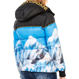 WM119 Women's winter jacket with a razor print