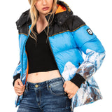WM119 Women's winter jacket with a razor print
