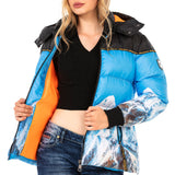 WM119 Women's winter jacket with a razor print