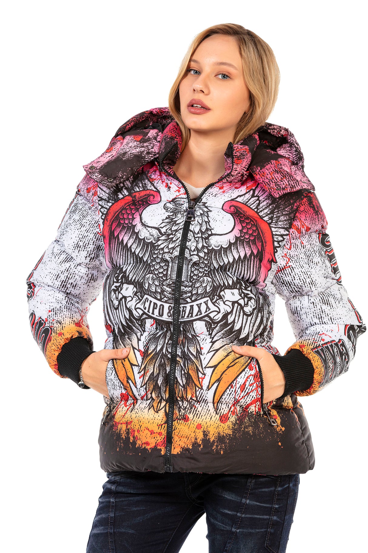 Veste d'hiver pour femmes WM130 avec imprimé tout au long de tout