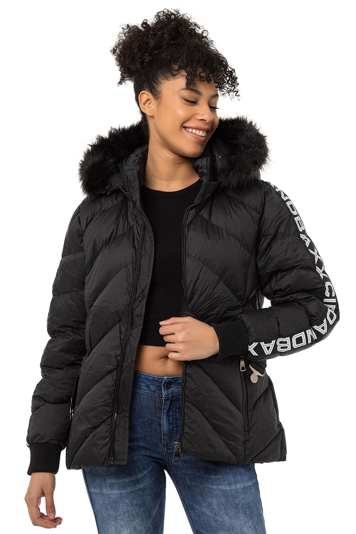 WM133 Veste d'hiver pour femmes avec ceinture