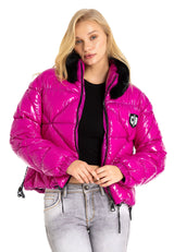 WM134 Veste d'hiver pour femmes avec col en fourrure synthétique