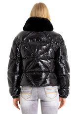 WM134 Veste d'hiver pour femmes avec col en fourrure synthétique
