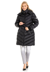 WM135 women's winter jacket quilting coat with removable hood