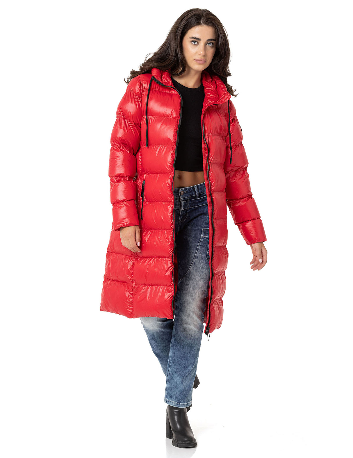 WM137 Damen Winter Steppmantel im Eleganten Design