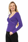 WP207 women knitting sweaters with a decorative pearl trim