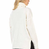 Séter WP217 de cuello de tortuga para mujeres con aplicaciones de perlas de moda