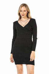 WP222 Vestido Manga larga con cuello en V 