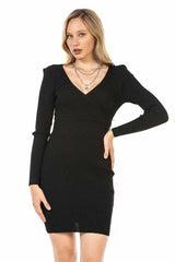 WP222 Vestido Manga larga con cuello en V 