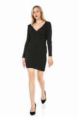 WP222 Vestido Manga larga con cuello en V 