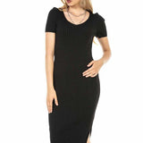 WP223 Damen Jerseykleid mit seitlichem Schlitz