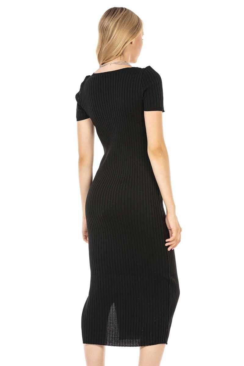 WP223 Vestido de punto de mujeres con corte lateral