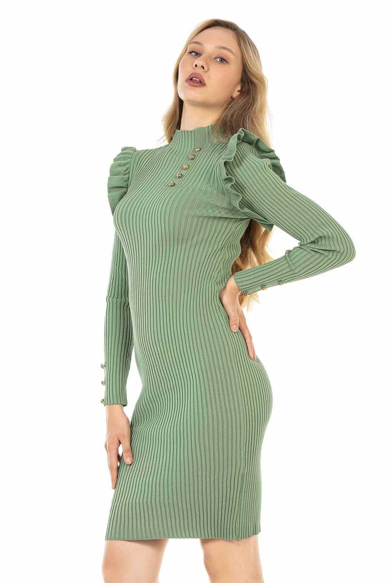  WP224 Vestido de punto con botones de mujer