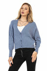 WP235 women sweater cardboard jacket with a deep V-neck