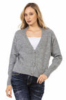 WP235 women sweater cardboard jacket with a deep V-neck