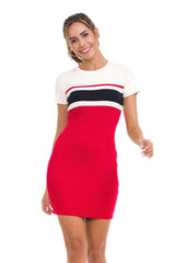  WP257 Vestido tejido a rayas para mujeres