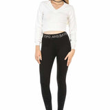 WR141 Damen Leggings mit tollem Glitzer-Bund