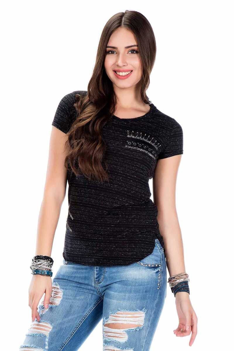 WT204 ladies t-shirt with glittery applications
