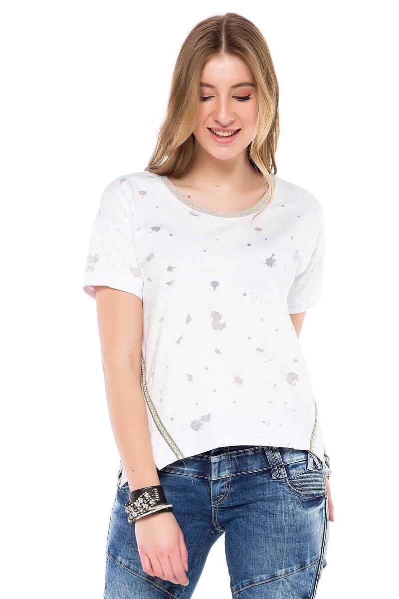 WT246 Women's Splatter Look T-Shirt